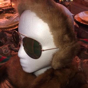 VINTAGE Real fur earmuffs and scarf.